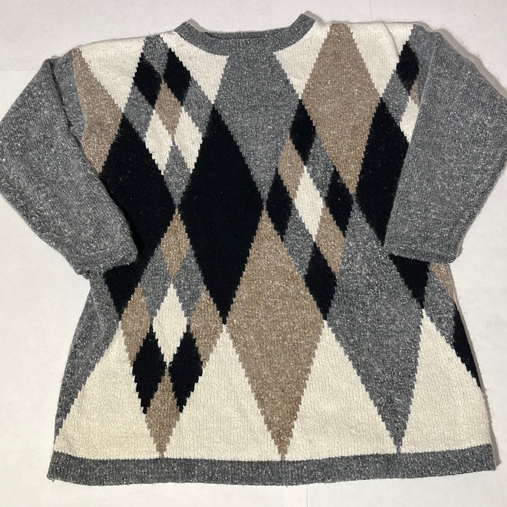 M.J. Carroll vintage sweater silk angora rabbit hair and lambswool small gray
